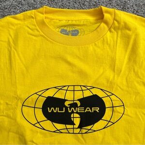 🔴Wu-Wear Shirt Size Medium Yellow Wu-Tang Globe Rza Gza